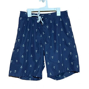 TRUNKS Surf and Swim Anchor Swim Trunks Navy and White Size Medium